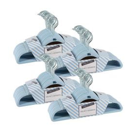 Kids 100 Pack Velvet Shirt Hangers in Light Blue