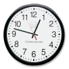 CLI 12" Quartz Wall Clock Analog - Quartz - White Main Dial - Black/Plastic Case