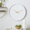 DecMode 24" White Metal Round Wall Clock