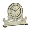 DecMode 15" White Wood Scroll Clock