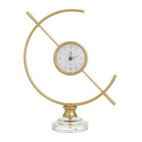 The Novogratz 16" Gold Metal Clock with Acrylic Base