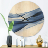 Designart 'Glittering Fractal Light Blue' Modern Wood Wall Clock