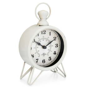 Westclox Vintage White Metal QA Analog Table Clock: Timeless Elegance