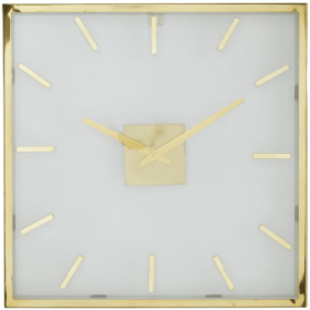 DecMode 20" Gold Stainless Steel Wall Clock with Clear Face