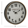 DecMode 16" White Metal Wall Clock