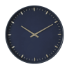 DecMode 20" Dark Blue Glass Wall Clock with Gold Accents