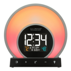 La Crosse Technology Soluna Black Digital Light Wake Up Alarm Clock with USB, C79141