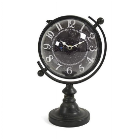 Zentique PC083 7.25 x 11.75 x 6.75 in. Iron Clock&#44; Black&#44; White