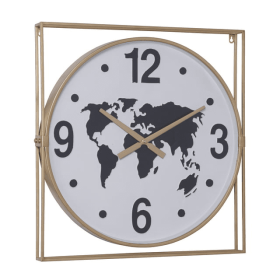 DecMode 26 x 24 In. Gold Metal Vintage Wall Clock