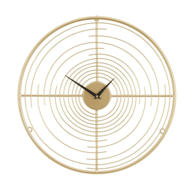 DecMode 20" Gold Metal Open Frame Swirl Wall Clock