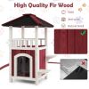 Indoor & Outdoor 2-Story Wooden Cat House with Balcony