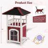 Indoor & Outdoor 2-Story Wooden Cat House with Balcony