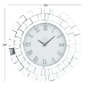 DecMode 2" Silver Glass Starburst Mirrored Wall Clock