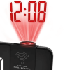 Westclox Black Electric Projection Alarm Clock with 1.4" White LED Large Digital Time Display