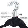 Non Slip Velvet Clothing Hangers, 100 Pack, Black