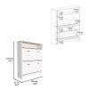 DEPOT E-SHOP Wayne Shoe Rack, One Open Shelf, Superior Top, Light Oak / White