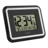 La Crosse Technology Black Modern Atomic Digital Clock with Temp and Calendar, BBB84022