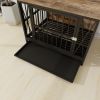 Dog Crate Furniture, 32.67 Inches Dog Kennel for Dogs up to 70 lb, with Removable Tray, Heavy-Duty Dog Cage End Table, Rustic Brown