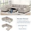 121.3" Oversized Sectional Sofa with Storage Ottoman, U Shaped Sectional Couch with 2 Throw Pillows for Large Space Dorm Apartment