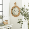 DecMode 19" Beige Jute Wall Clock with Rope Accents