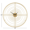 DecMode 20" Gold Metal Open Frame Swirl Wall Clock