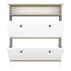 DEPOT E-SHOP Wayne Shoe Rack, One Open Shelf, Superior Top, Light Oak / White