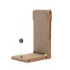 L-shaped Cat Scratching Board Cat Toy- Corrugated Cardboard + MDF, Walnut Color