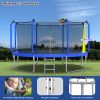 14FT Trampoline with Basketball Hoop, ASTM Approved Reinforced Type Outdoor Trampoline with Enclosure Net