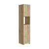 DEPOT E-SHOP Yaka Linen Double Door Cabinet, Four Interior Shelves, One Open Shelf, Light Oak