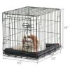 Single-Door Folding Dog Crate with Divider, Medium, 30"