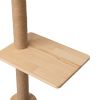 Wall-Mounted Cat Scratching Post - Solid Wood Color