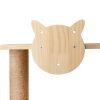 Wall-Mounted Cat Scratching Post - Solid Wood Color