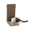 L-shaped Cat Scratching Board Cat Toy- Corrugated Cardboard + MDF, Walnut Color