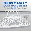 50-Pack Standard Plastic Space Saving Durable Tubular Heavy Duty Clothes Hanger, (White)