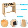 Elevated Dog Bowls for Medium Large Sized Dogs, Adjustable Heights Raised Dog Feeder Bowl with Stand for Food & Water,Natural