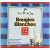 Yehuda 3 Hour White Shabbos Candles 72 Count Traditional Shabbat Candles, Dinner Table Candles, Household Candles