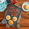 rairie Signature Cast Aluminum Double Griddle, Charcoal Speckle