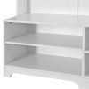 Hall Tree with Shoe Bench, Coat Rack ,Shoe Storage ,Storage Shelves and Pegboard, for Hallways, Halls and Bedrooms, White