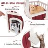 Indoor & Outdoor 2-Story Wooden Cat House with Balcony