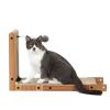 L-shaped Cat Scratching Board Cat Toy- Corrugated Cardboard + MDF, Walnut Color