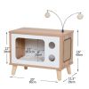 Purr-View Retro TV Cat Condo with Jute Scratching Pad & Washable Mat