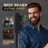 Beard Straightener for Men Heating Comb Straightener Smoothing Iron Straightening Brush 2 In 1 Hair Straightener and Curler