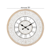 DecMode 32" White Wood Floral Carved Wall Clock