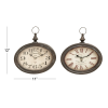 DecMode 12"H, 11"W Cream Metal Pocket Watch Style Wall Clock (2 Count)