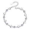 Women's Hollow Out Heart Silver Plated Bracelet