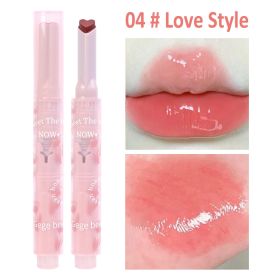 Jelly Mirror Lipstick Makeup Love Shape Waterproof Non-stick Cup Solid Lip Gloss Clear Long Lasting Moisturizing Lipstick Pen (Color: B04 Love Style)