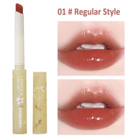 Jelly Mirror Lipstick Makeup Love Shape Waterproof Non-stick Cup Solid Lip Gloss Clear Long Lasting Moisturizing Lipstick Pen (Color: C01 Regular Style)