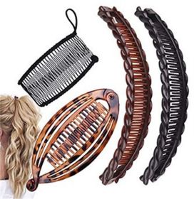 Banana Hair Clips Set for Women Vintage Clincher Classic Large Double Comb (Color: Set 1)