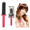 17 Teeth Round Comb Hair Brush Styler for Curly Hair, Portable Anti Slip Curling Wand