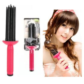 17 Teeth Round Comb Hair Brush Styler for Curly Hair, Portable Anti Slip Curling Wand (size: 1PCS)